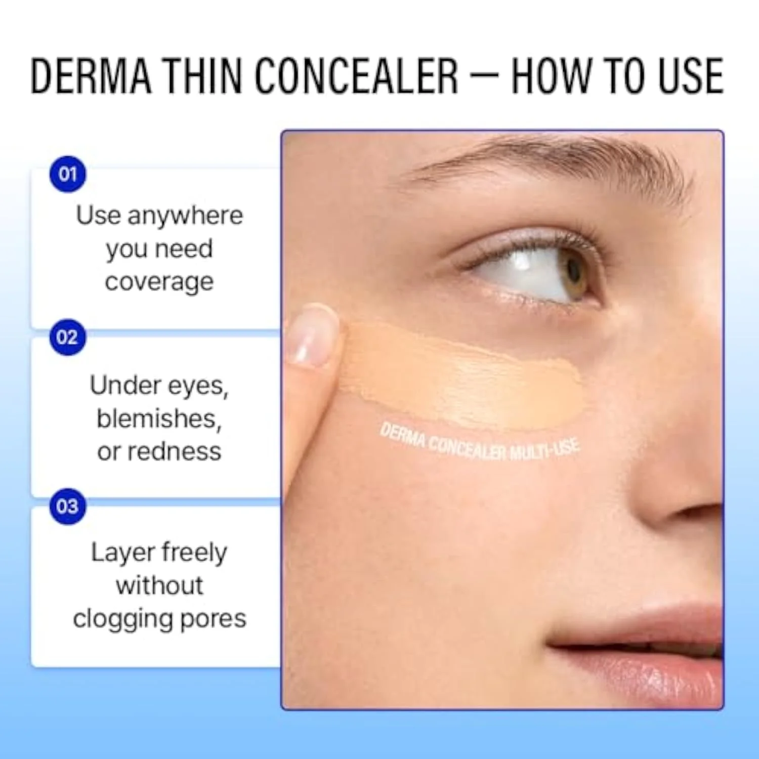 [23YEARSOLD] Derma Thin Concealer #0.5N (Soft Beige) – Sensitive-Skin Friendly, Lightweight & Long-Lasting with Redness-Soothing SWEETONE Formula for a Natural Finish, Easy