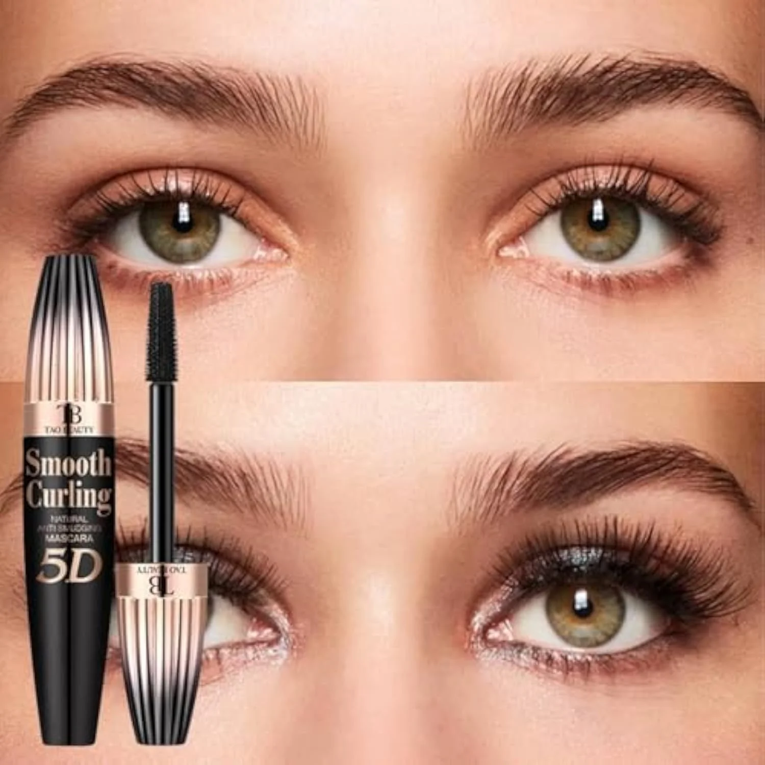 5D Fiber Mascara for Lengthening & Volumizing, Waterproof Smudge-Proof Mascara Buildable for Dramatic False Lash Effect, Clump-Free & Flake-Free