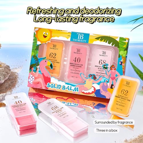 Solid Perfume 3-Pack Refreshing Long Lasting Balm Perfume for Women & Men