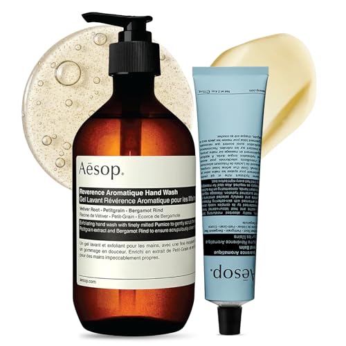 Reverence Aromatique Hand Wash & Hand Balm Set | Exfoliating Hand Wash and Skin Softening 
