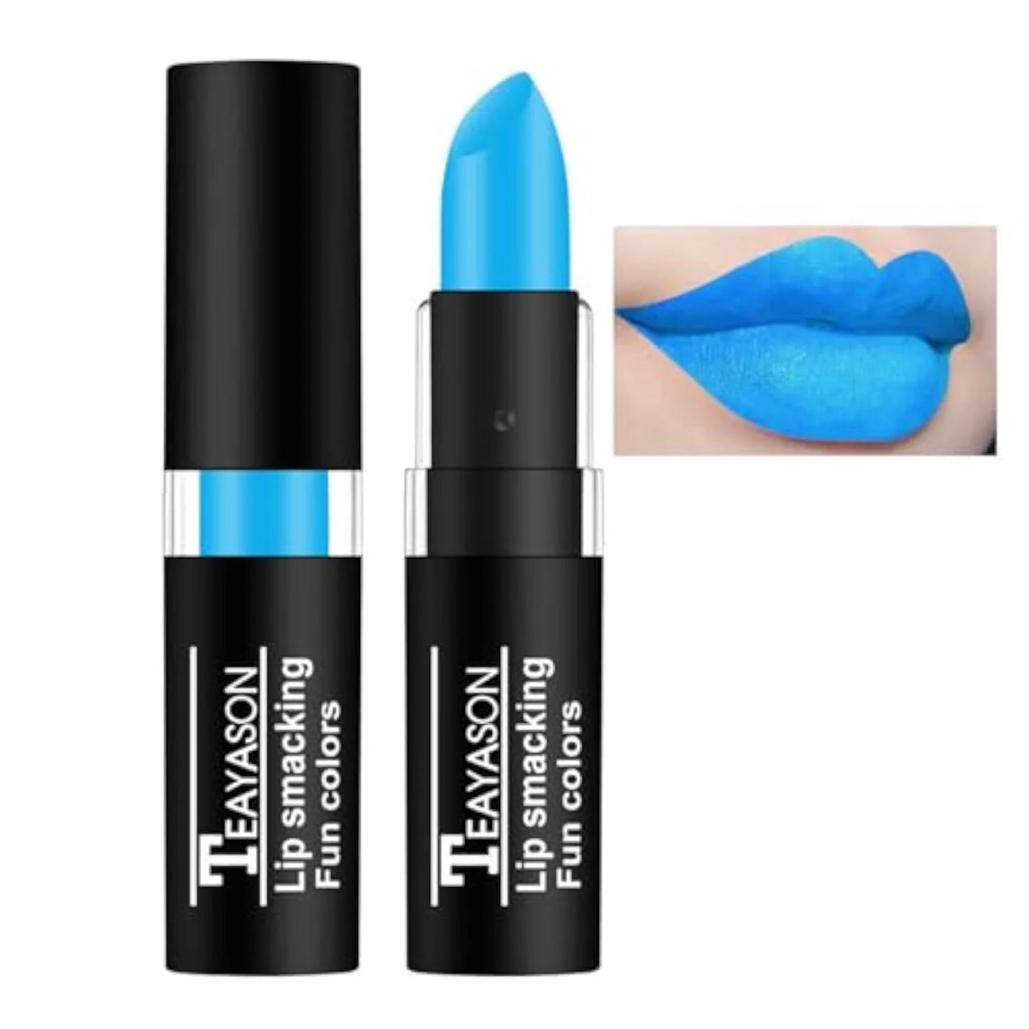 AKARY Blue Matte Lipstick Makeup, Long-Lasting Non-Stick Cup Goth Lip Gl