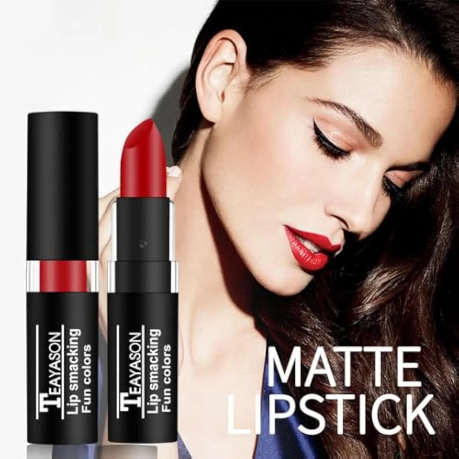 AKARY Blue Matte Lipstick Makeup, Long-Lasting Non-Stick Cup Goth Lip Gl