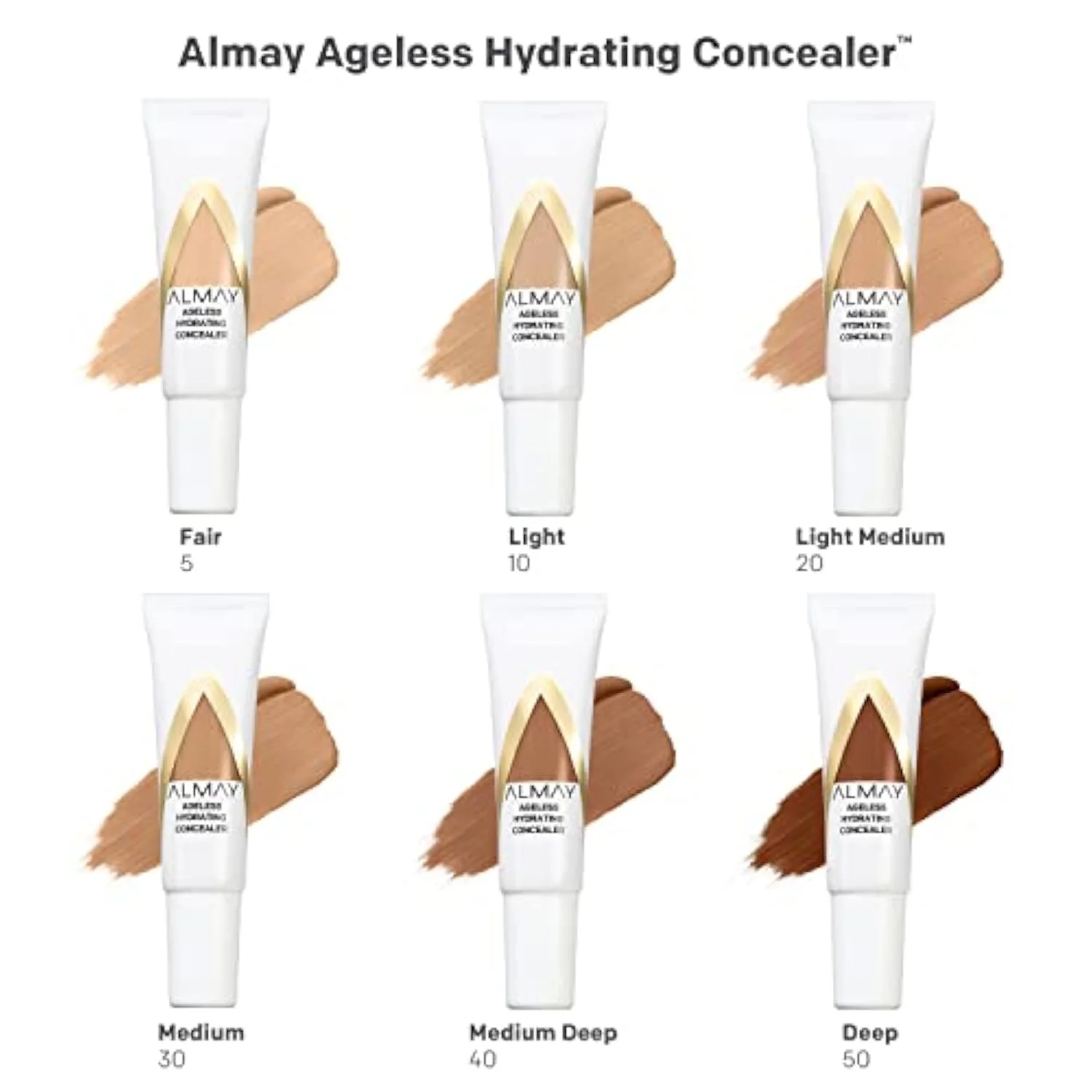 Anti-Aging Concealer, Face Makeup with Hyaluronic Acid, Niacinamide, Vitamin C & E, Hypoallergenic-Fragrance Free, 010 Light, 0.37 Fl Oz (Pack of 1)