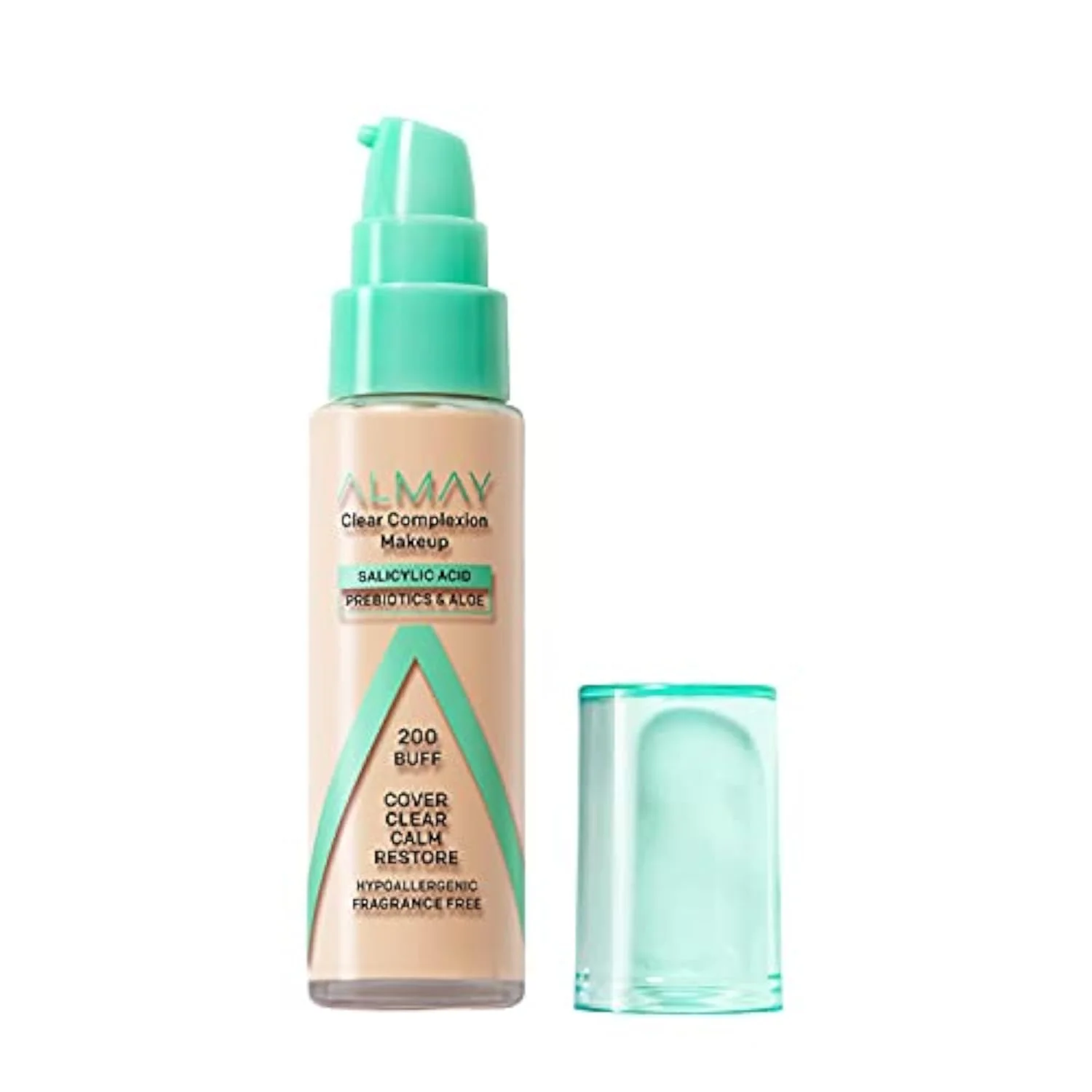 Clear Complexion Acne Foundation Makeup with Salicylic Acid, Medium Coverage, Soft Matte Finish, Hypoallergenic, Cruelty- & Fragrance-Free, Dermatologist Tested, 200 Buff, 1