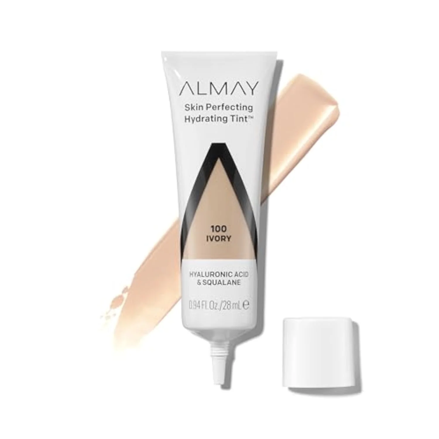 Hydrating Liquid Foundation Tint, Lightweight with Light Coverage, Naturally Dewy Finish, Hypoallergenic, Dermatologist TestedFragrance Free, 100 Ivory, 0.94 fl oz.