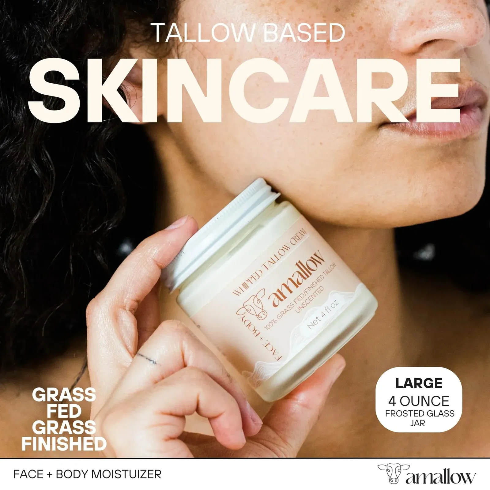 100% Grass Fed Beef Tallow for Skin Care (Vanilla Latte)