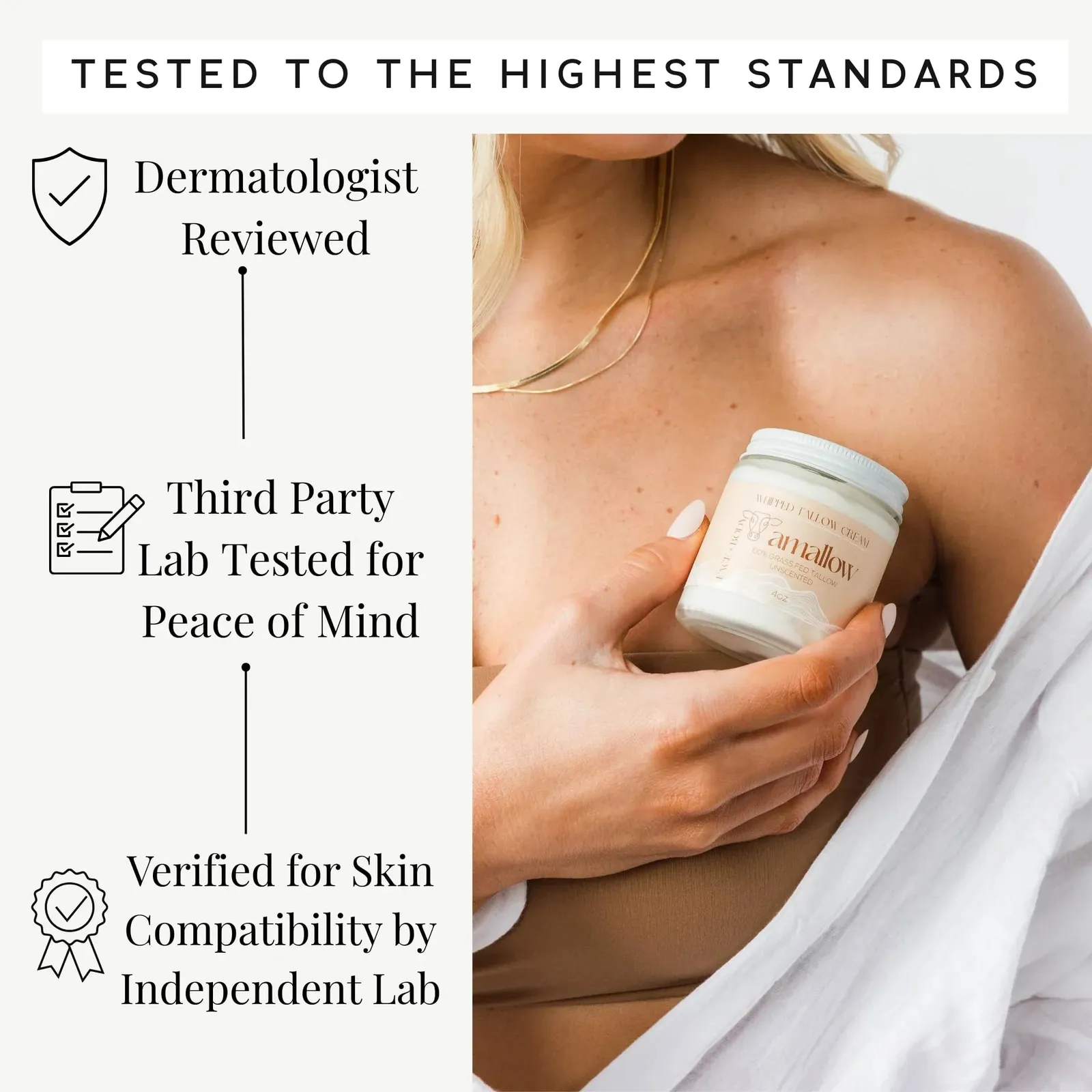 100% Grass Fed Beef Tallow for Skin Care (Vanilla Lavender)