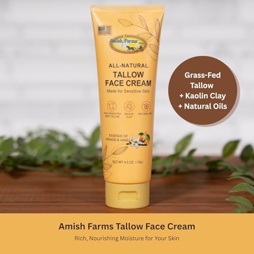 Grass Fed Beef Tallow Face Moisturizer with Kaolin Clay