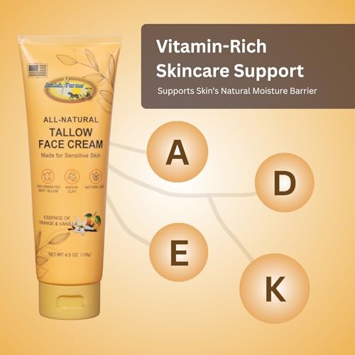 Grass Fed Beef Tallow Face Moisturizer with Kaolin Clay