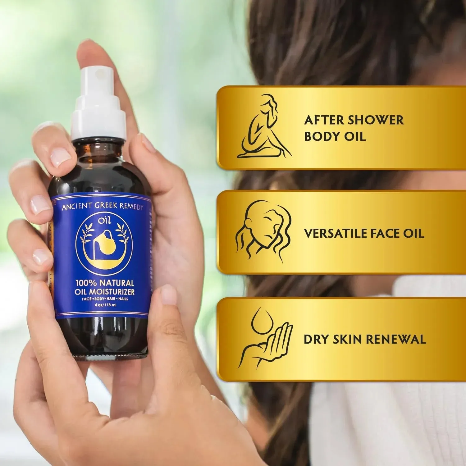 Body Oil - Organic After Shower Face Oil & Body Moisturizer for Dry Skin