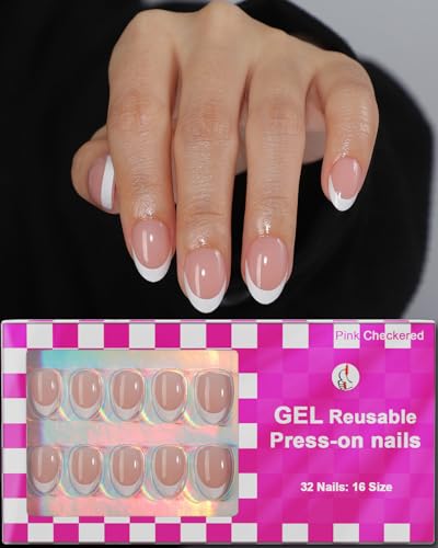 16 Sizes French Tip Extra Short Almond Press On Nails