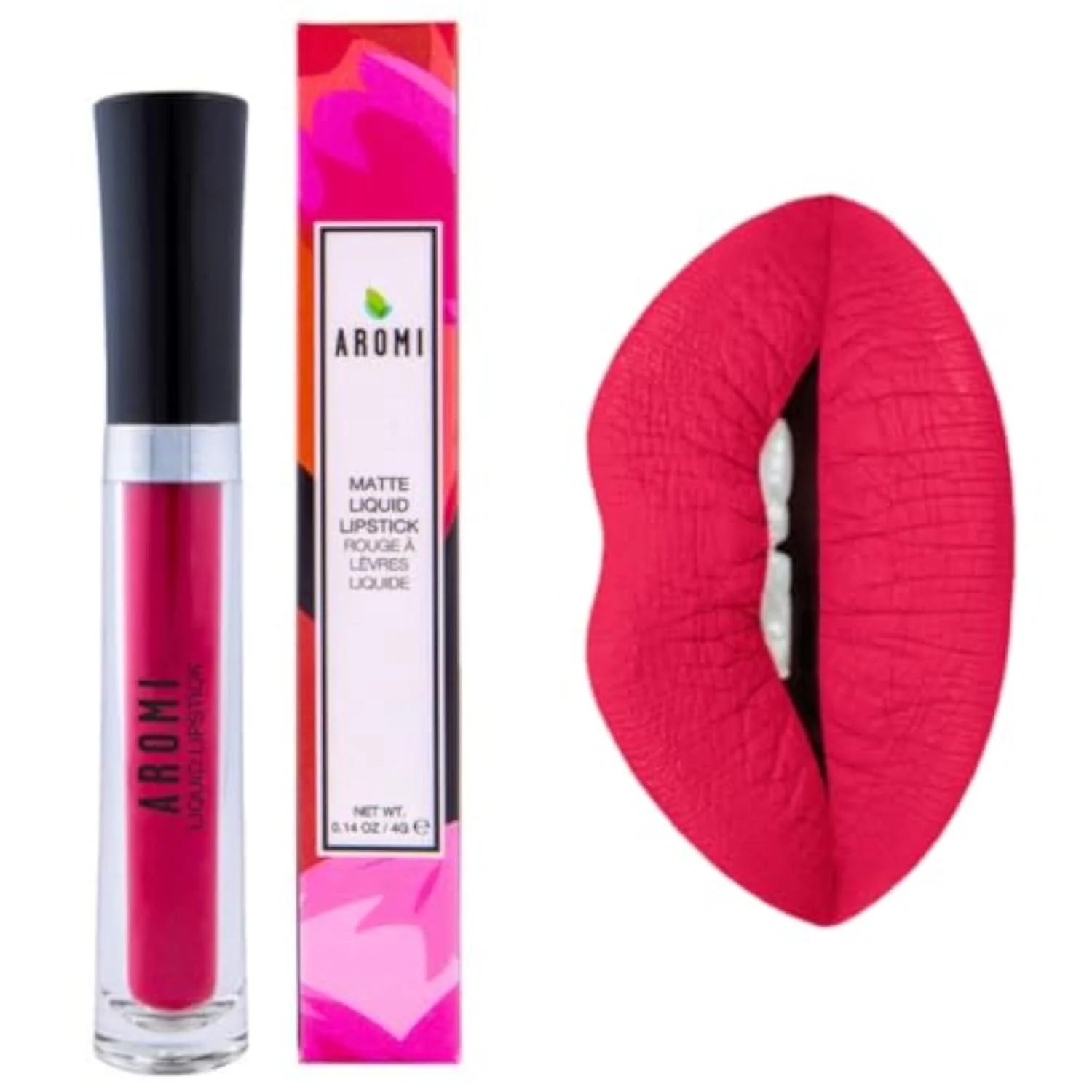 Magenta Red Matte Liquid Lipstick | Long-lasting, Bright Lip Color for Women, Vegan, Waterproof, Gluten Free (Neon Red)