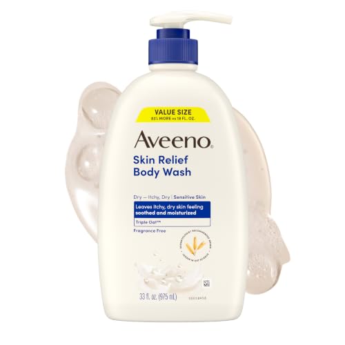 Skin Relief Body Wash with Triple Oat Complex, Fragrance-Free, Gentle Daily Body Wash for Sensitive Skin Leaves Itchy, Dry Skin Feeling Soothed & Moisturized, Value Size 33