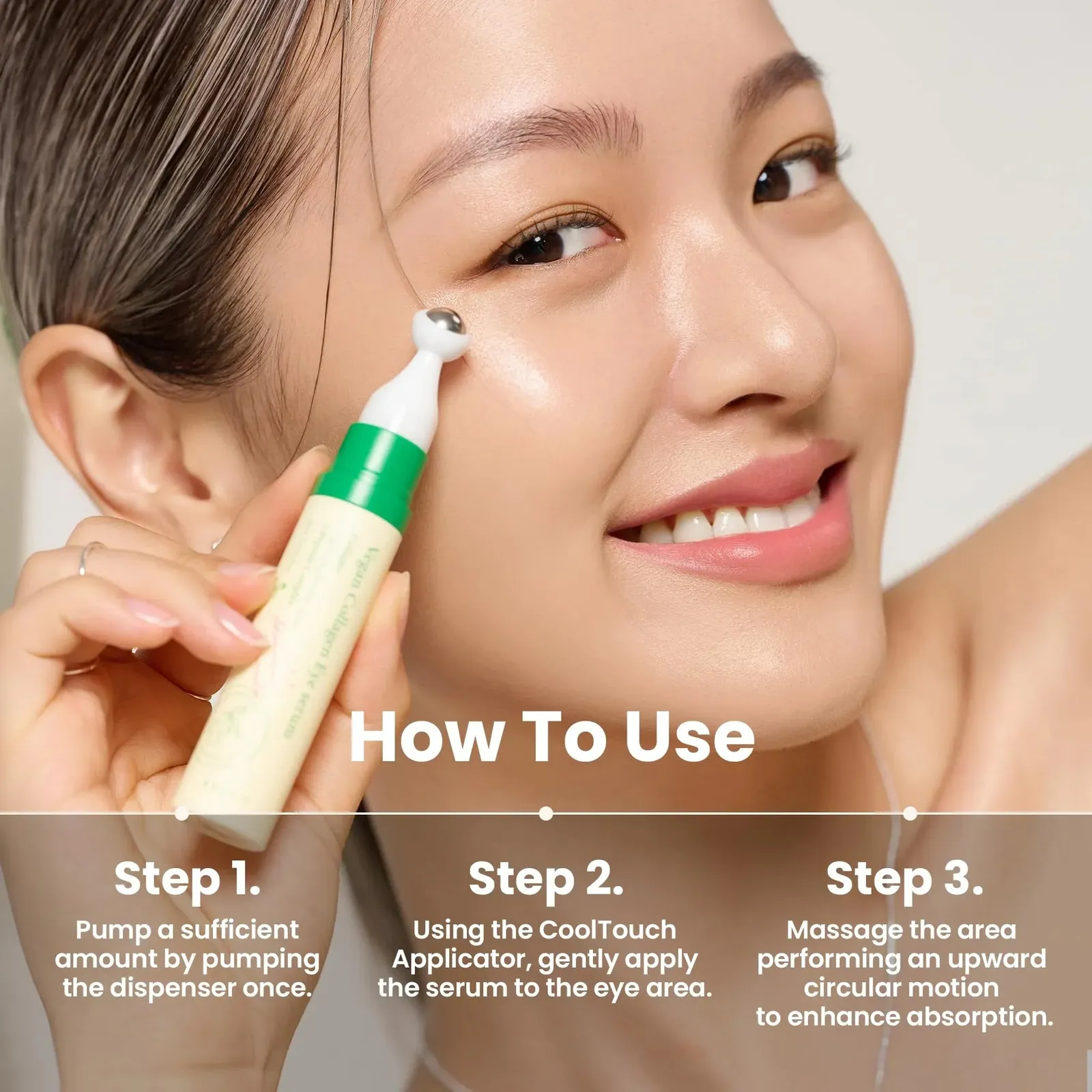 Vegan Eye Serum with Hyaluronic Acid, Peptide, Collagen