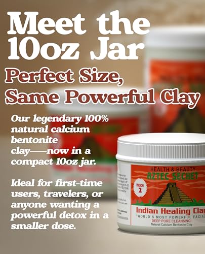 Indian Healing Clay 10oz Jar - Deep Pore Cleansing Facial & Body Mask – The Original 100% 