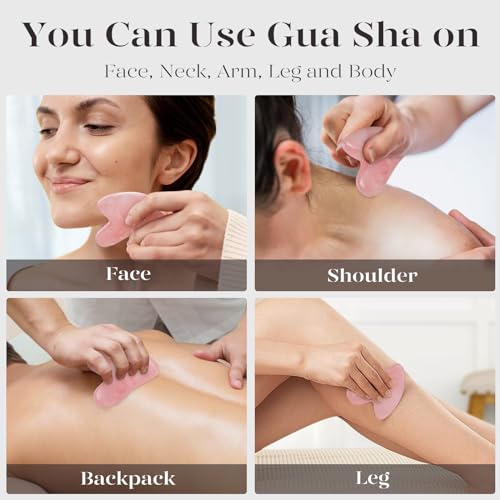 IcyMe Natural Rose Quartz Gua Sha