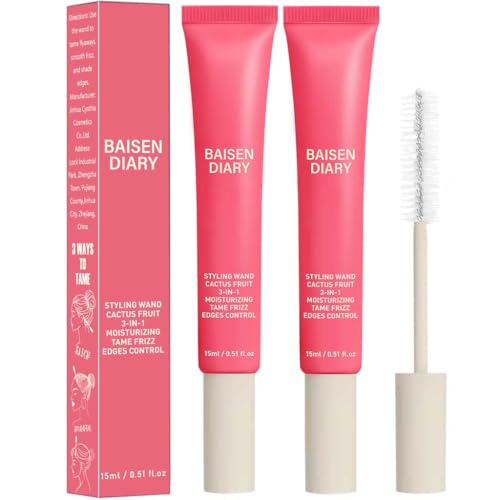2 Pack Hair Cactus Fruit 3-in-1 Hair Styling Cream & Flyaway Taming Wand – Sleek Finish