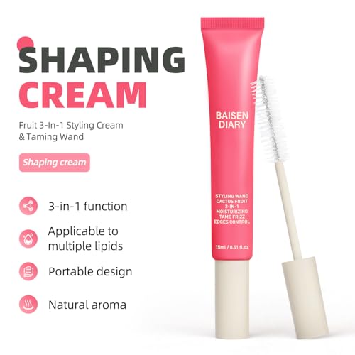 2 Pack Hair Cactus Fruit 3-in-1 Hair Styling Cream & Flyaway Taming Wand – Sleek Finish