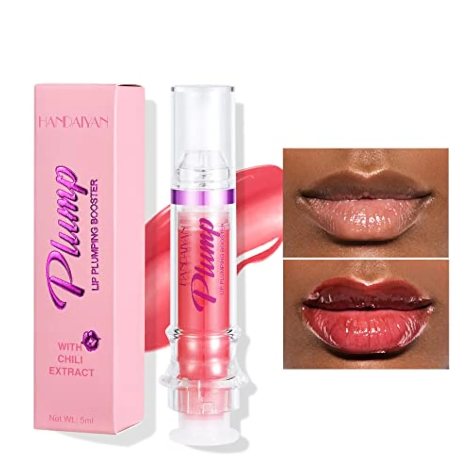 Plumping Lip Oil With Chili Extract - Fuller Lips Instantly! Ultra-Hydrating & Nourishing, Glossy Finish Lip Glow Oil, Lip Plumping Booster Plump, Smooth, and Define Y