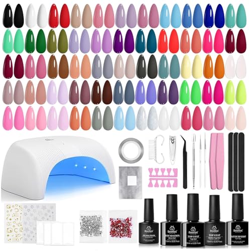 Gel Nail Polish Kit with UV Light 55 Colors