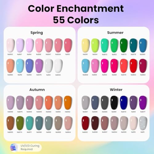 Gel Nail Polish Kit with UV Light 55 Colors