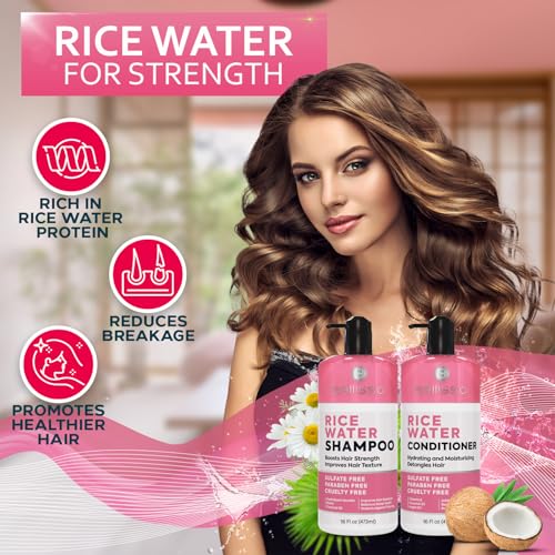 Rice Water Shampoo and Conditioner Set