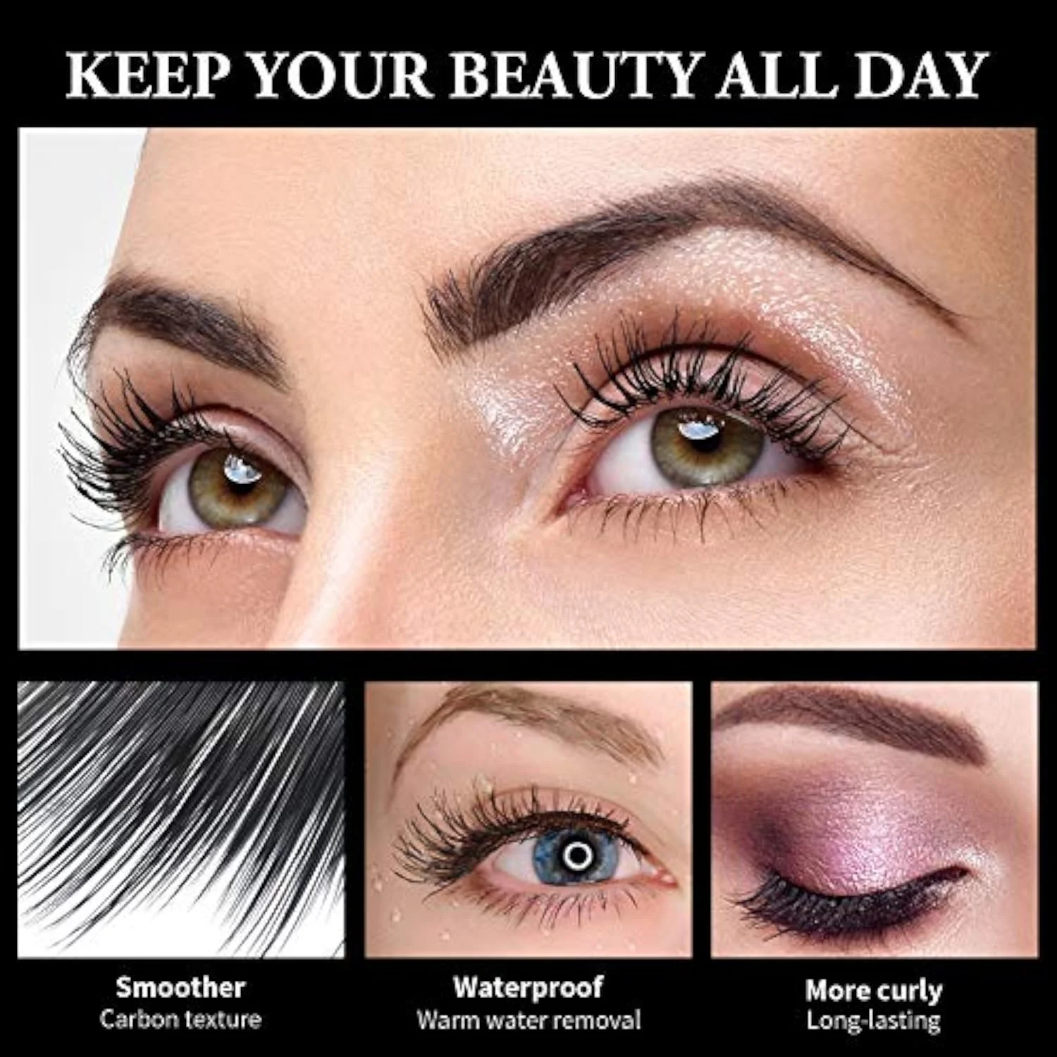 4D Silk Fiber Lash Mascara - Natural Waterproof, Smudge-proof, Thickening & Lengthening, No Clumping, Lasts All Day