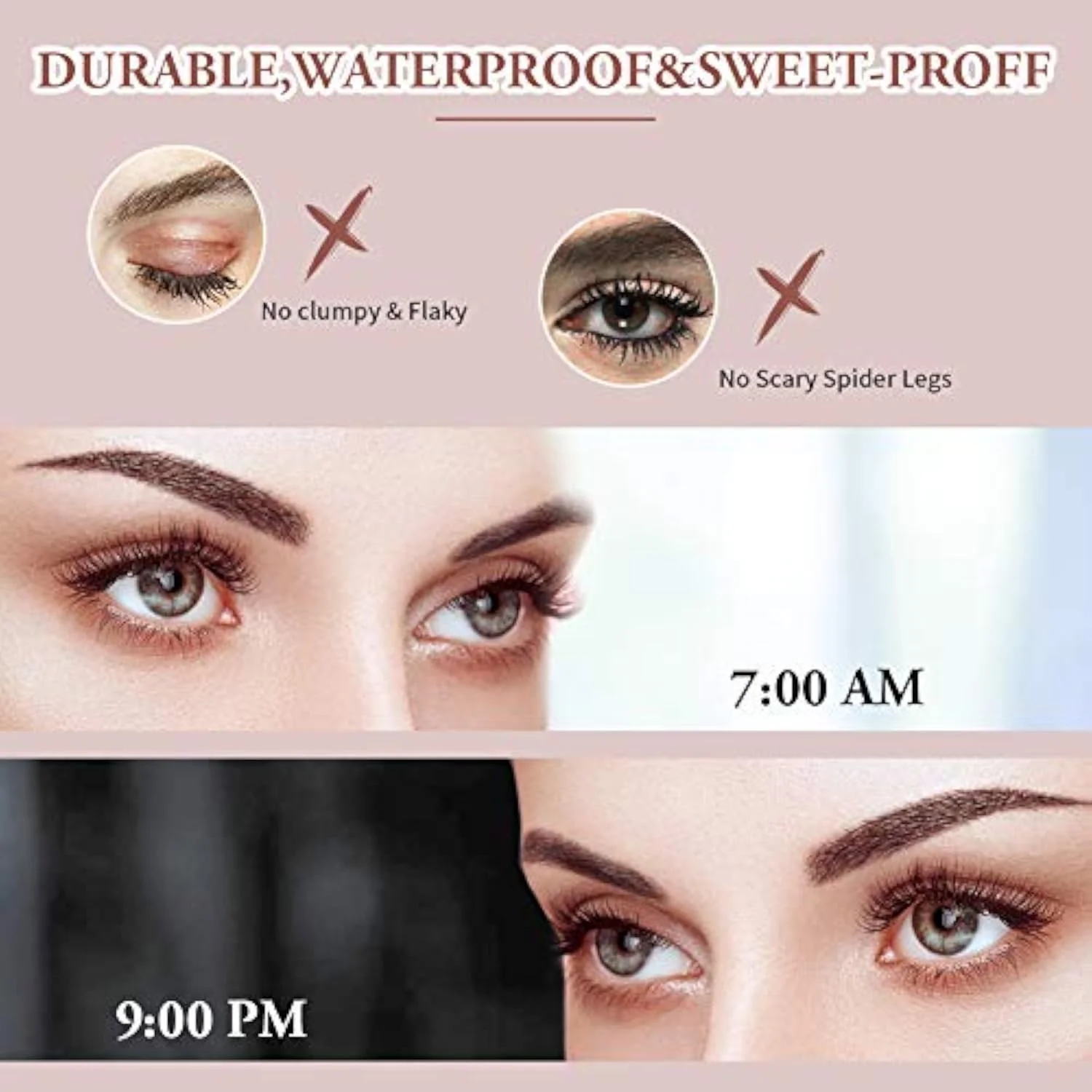 4D Silk Fiber Lash Mascara - Natural Waterproof, Smudge-proof, Thickening & Lengthening, No Clumping, Lasts All Day