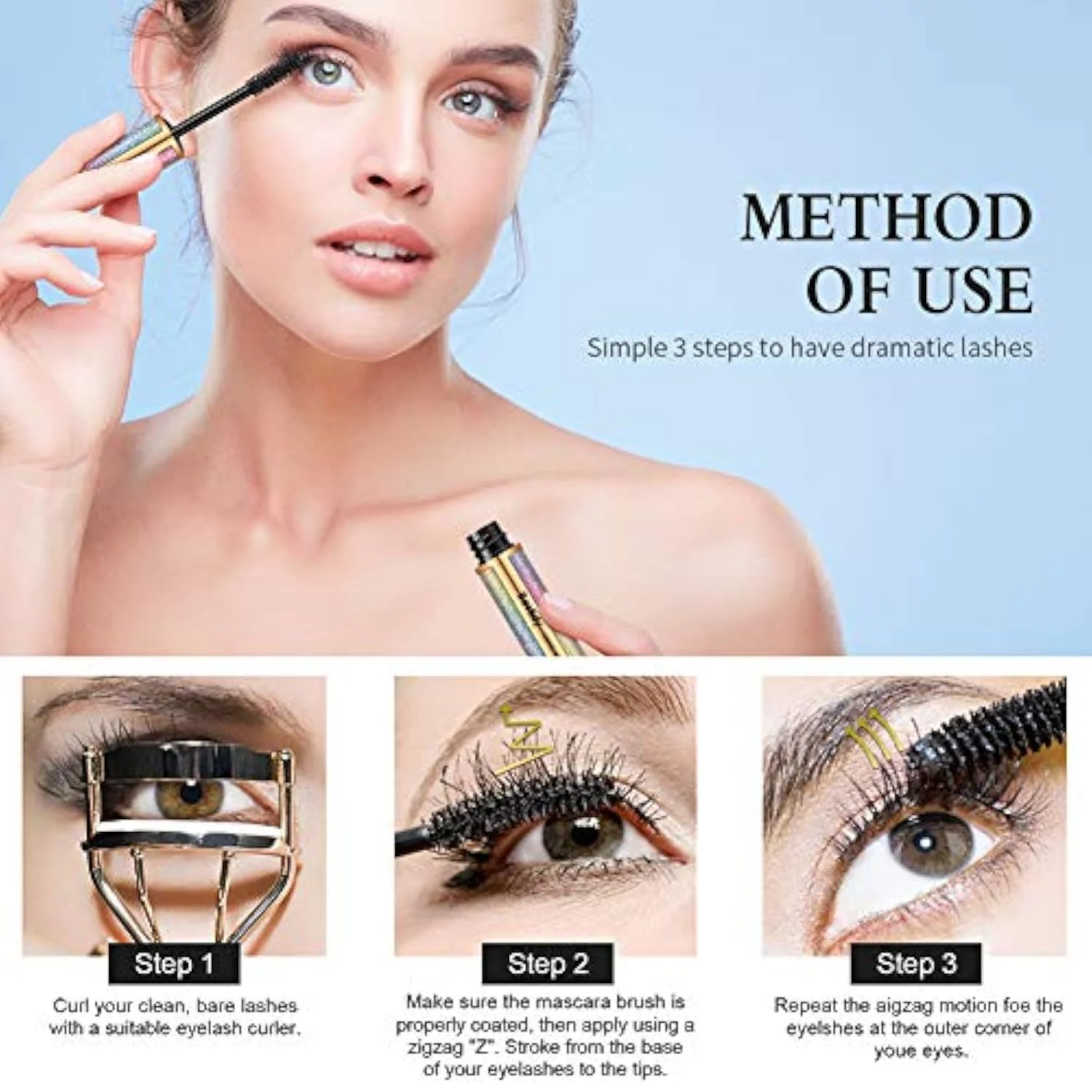 4D Silk Fiber Lash Mascara - Natural Waterproof, Smudge-proof, Thickening & Lengthening, No Clumping, Lasts All Day