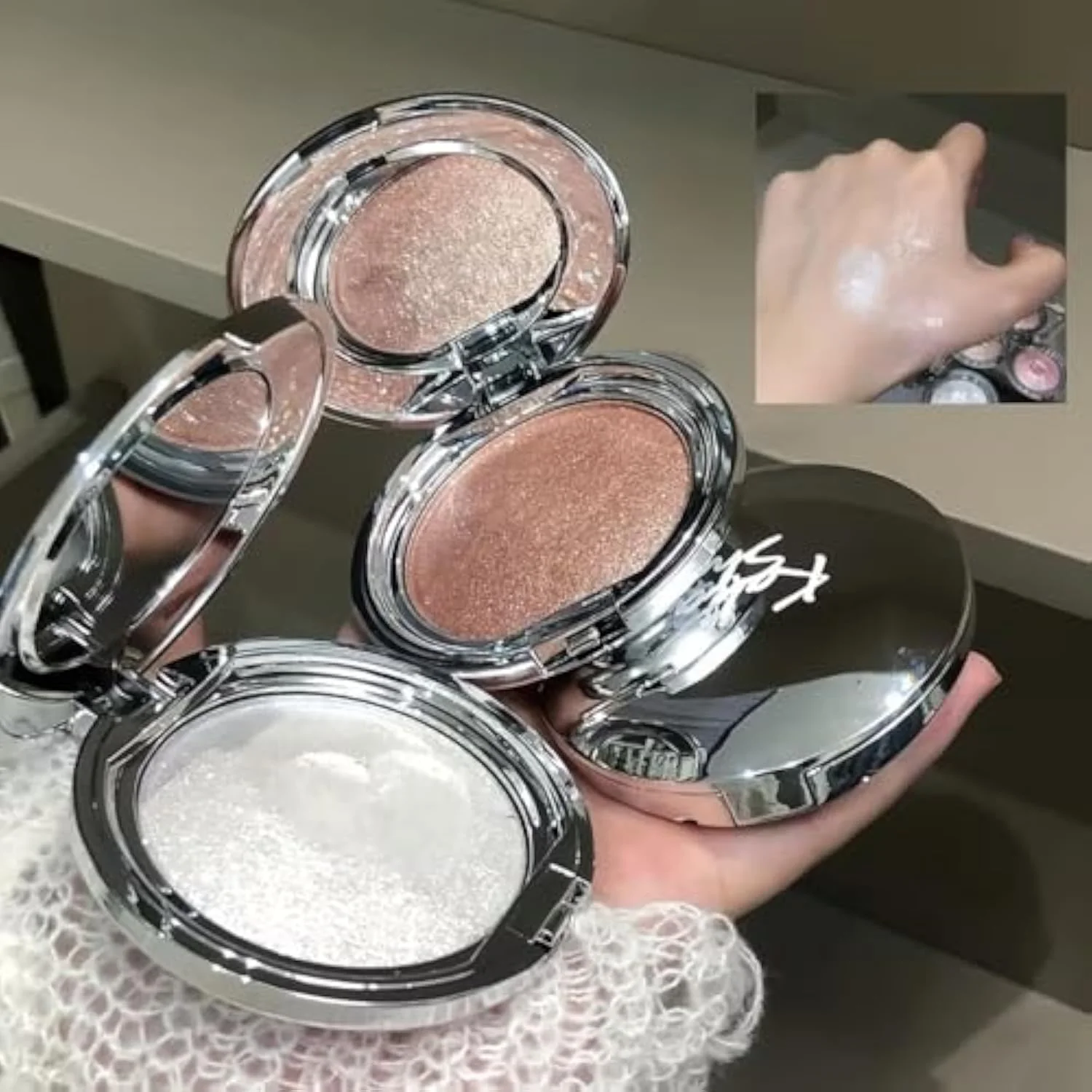 Champagne Gold Highlighter – Waterproof Metallic Glow Cream for Face & Body | Warm Sunlit Shimmer with Silky Texture | Long-Lasting Radiant Finish, Glowing Contour for Dai
