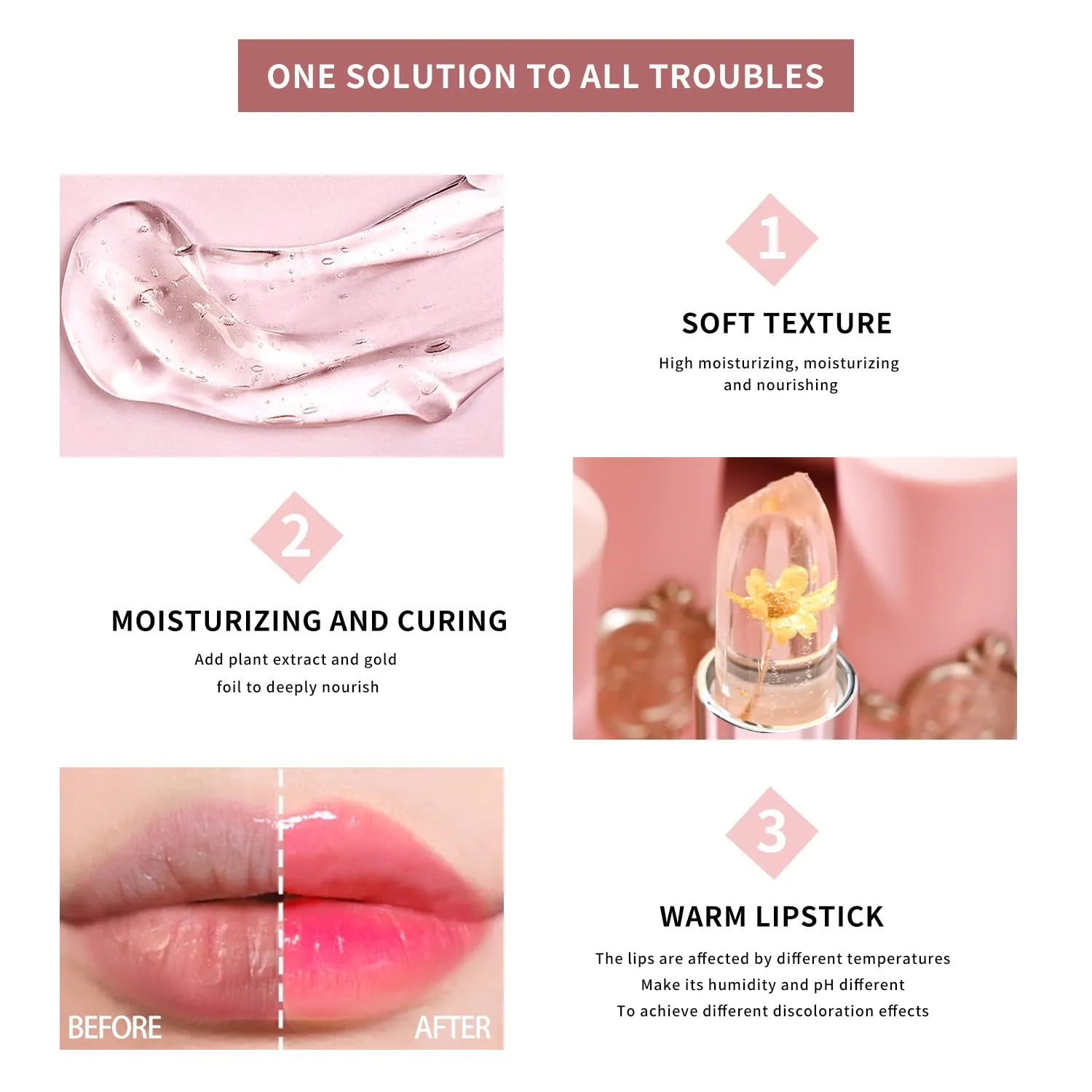 Flower Jelly Lipstick Set
