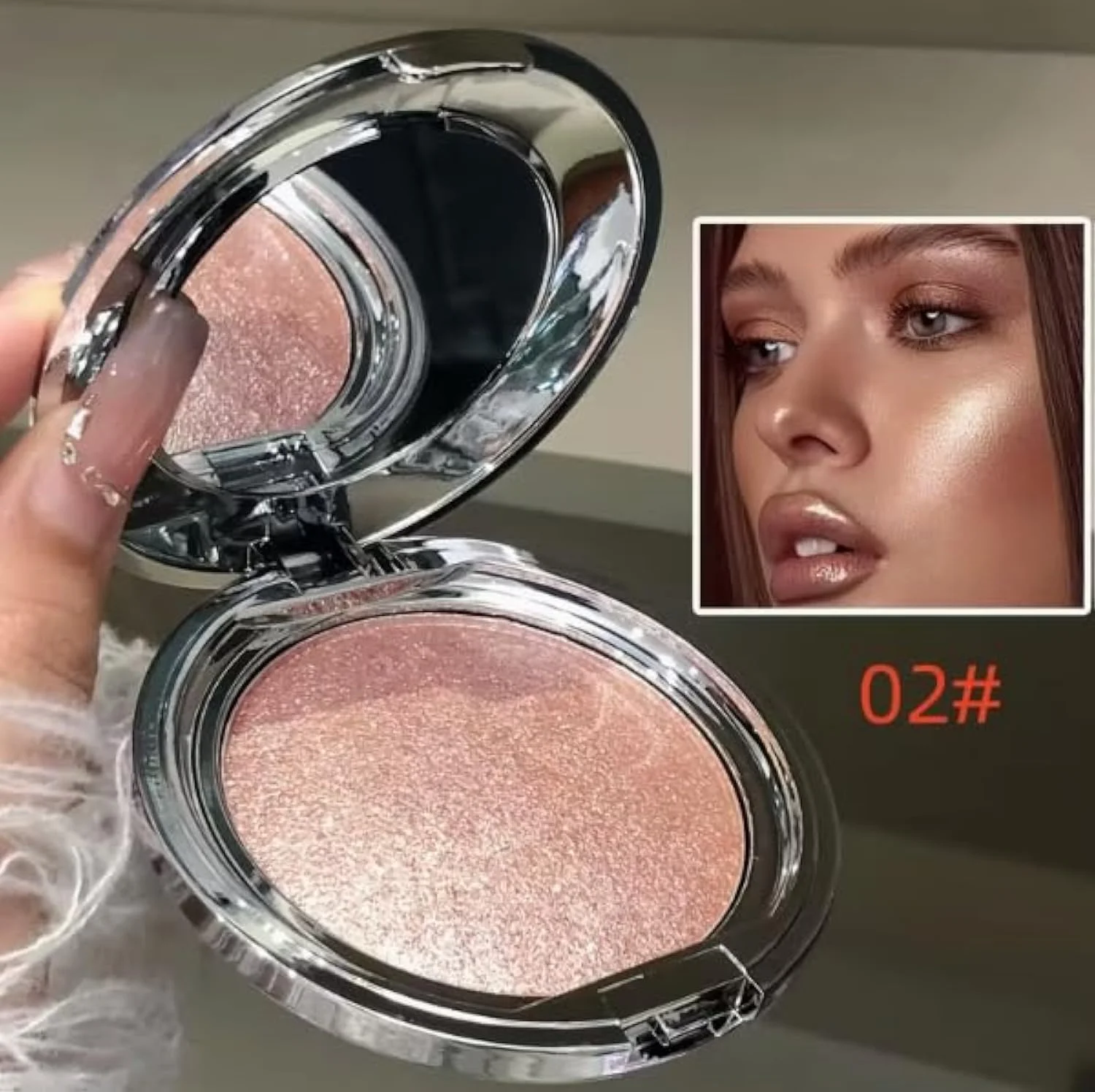 Pink Glow Highlighter – Waterproof Shimmer Cream with Rosy Iridescent Finish | Long-Lasting Radiant Glow for Face & Body | Soft Metallic Pink Highlight for Romantic Dewy L
