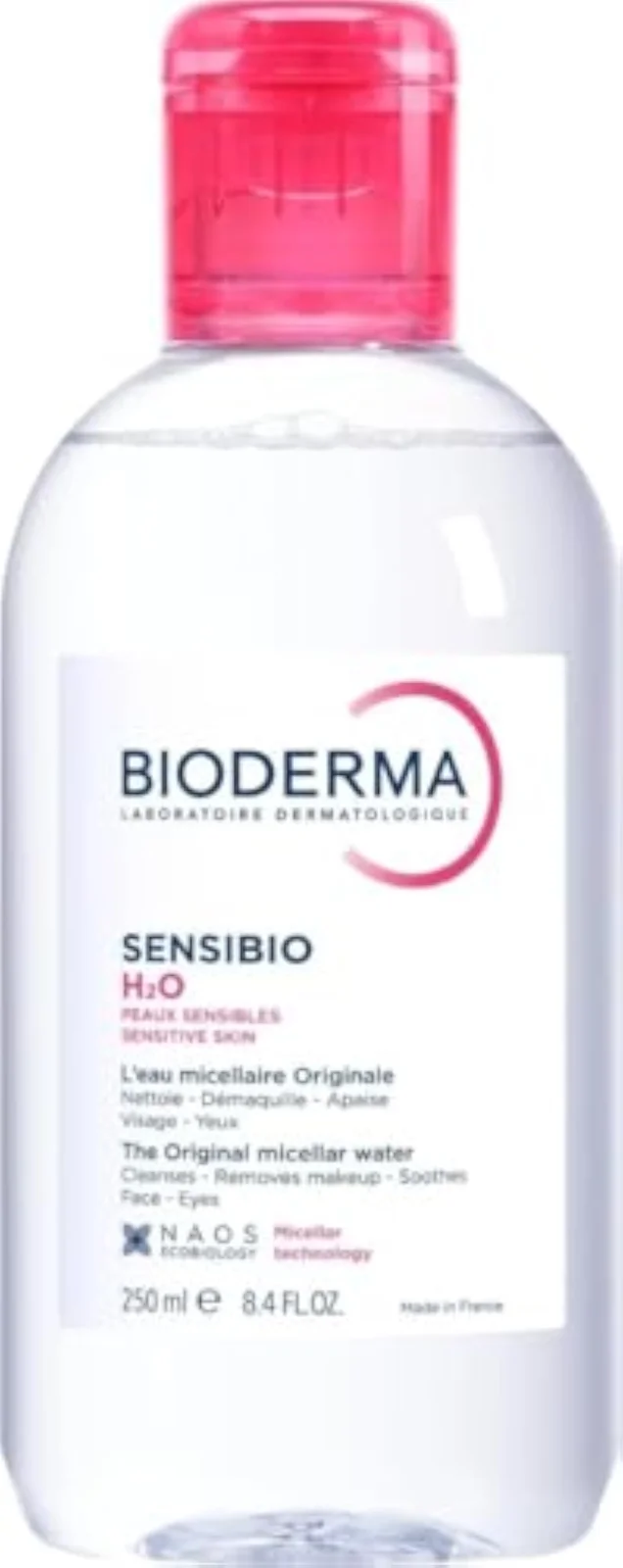 Sensibio H2O Micellar Water, Makeup Remover Cleanser, Gentle for Skin, Fragrance-Free & Alcohol-Free, Gentle Face Cleanser for Sensitive Skin, 8.4 Fl Oz