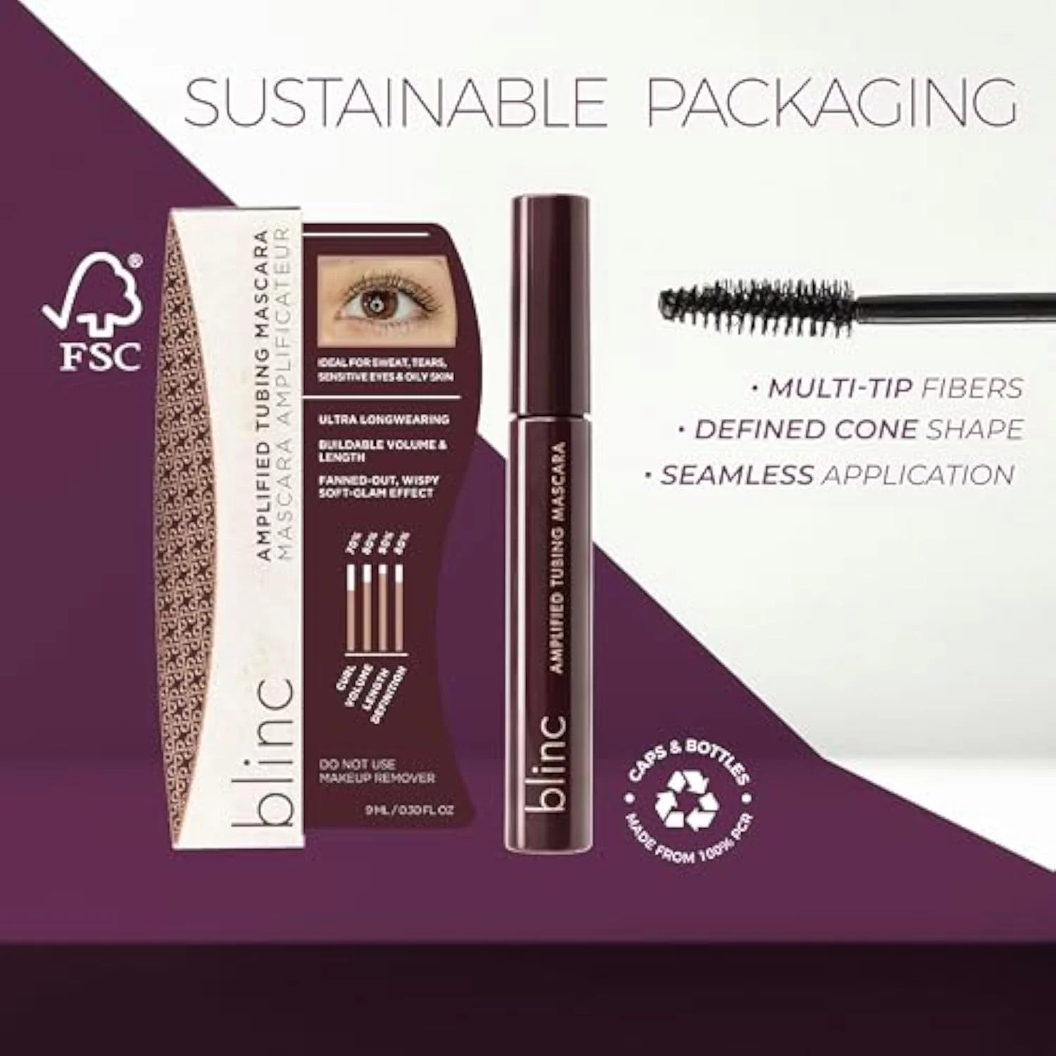Amplified Tubing Mascara, Volumizing, Soft-Glam, Black