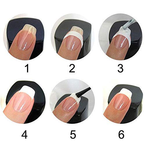 BlingKingdom 576 PCS 12 Sheets French Tip Nail Stickers - Moon Shape Design