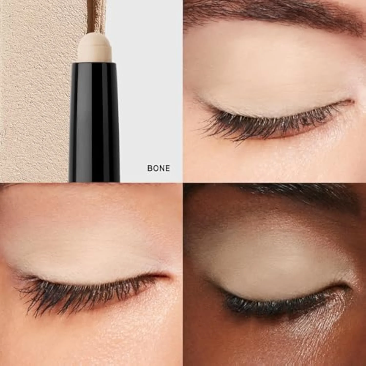 Long-Wear Cream Shadow Stick | 24-Hour Eyeshadow Stick | High-Pigment, Buildable Shades with Three Finishes, 0.05 Ounce, Bone