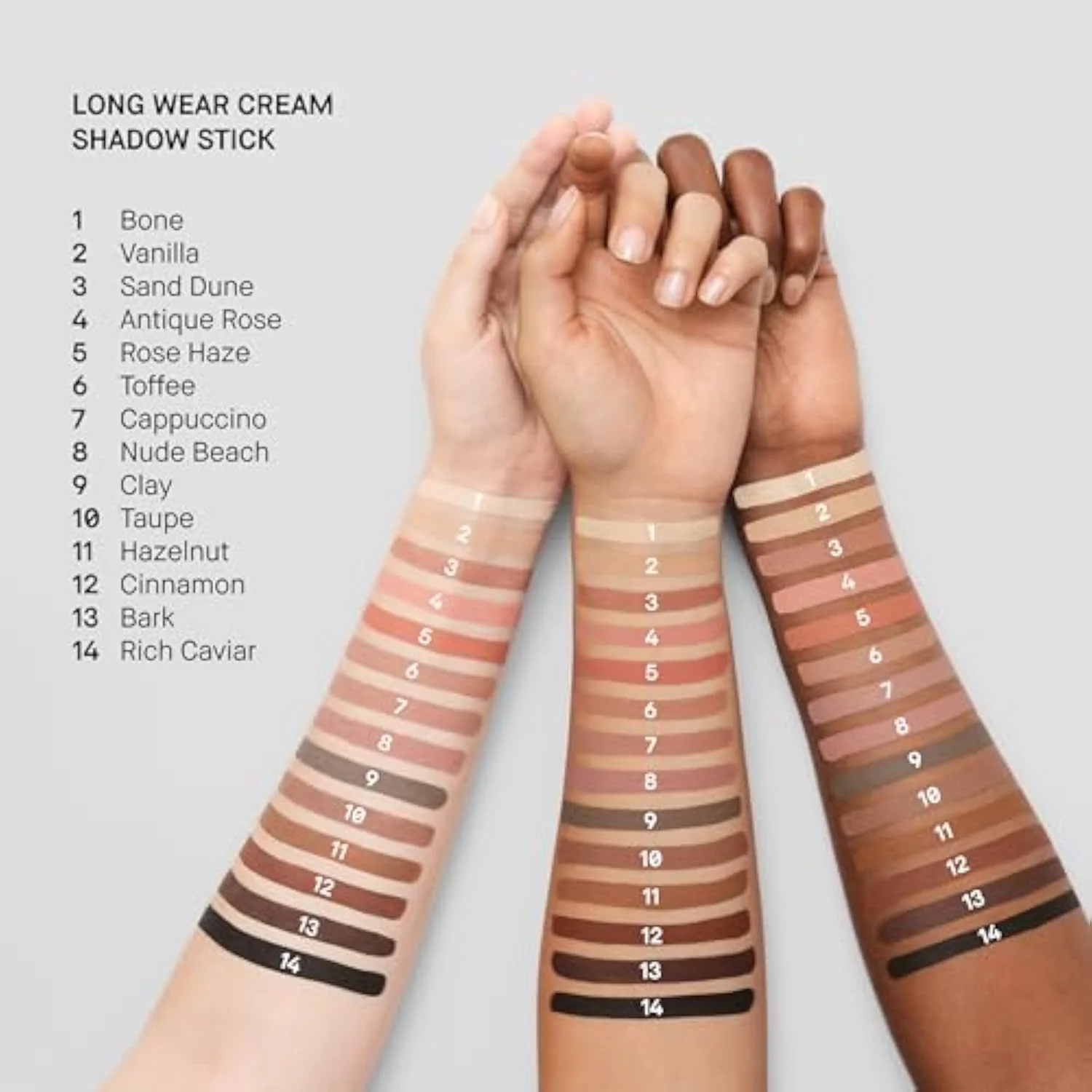 Long-Wear Cream Shadow Stick | 24-Hour Eyeshadow Stick | High-Pigment, Buildable Shades with Three Finishes, 0.05 Ounce, Bone
