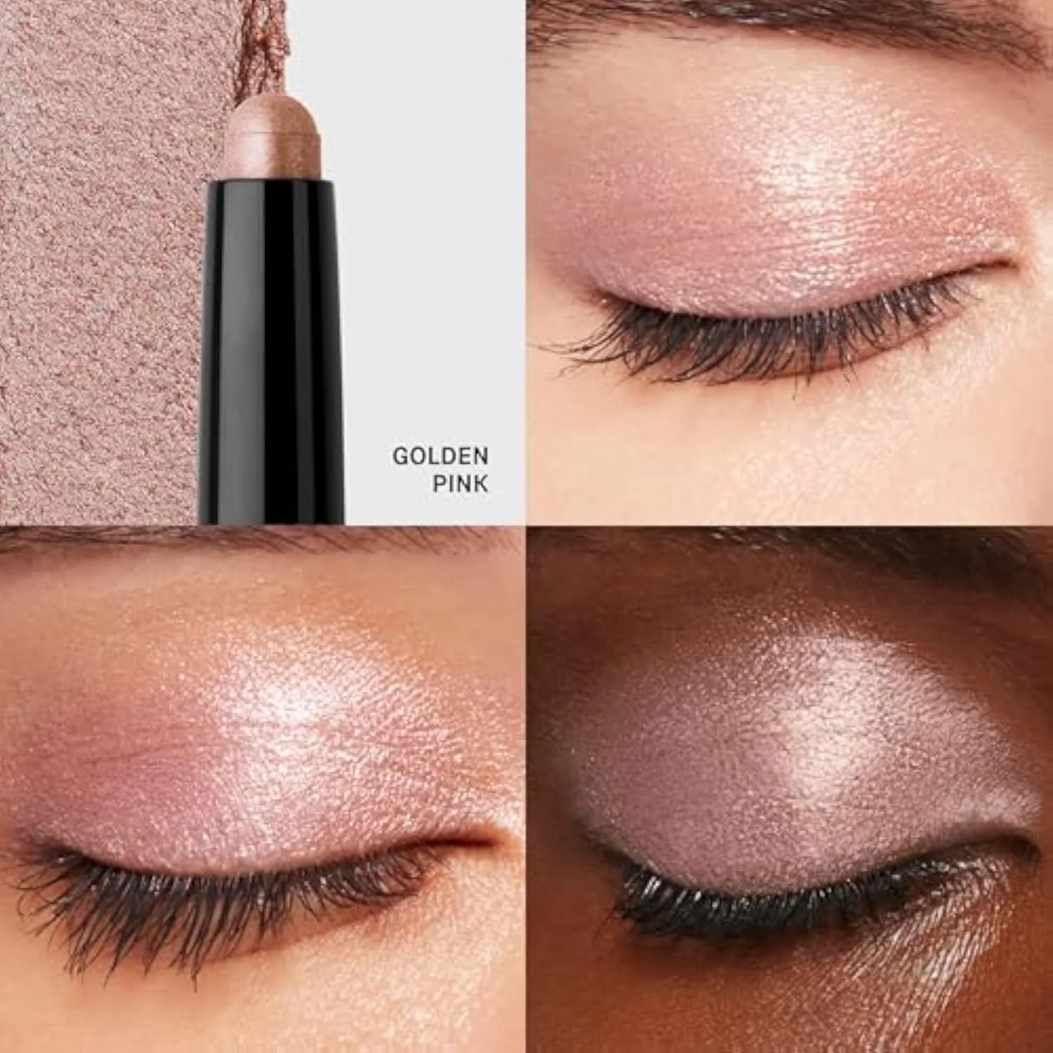 Long-Wear Cream Shadow Stick Mini | 24-Hour Eyeshadow Stick | High-Pigment, Buildable Shades with Three Finishes, 0.03 Ounce, Golden Pink