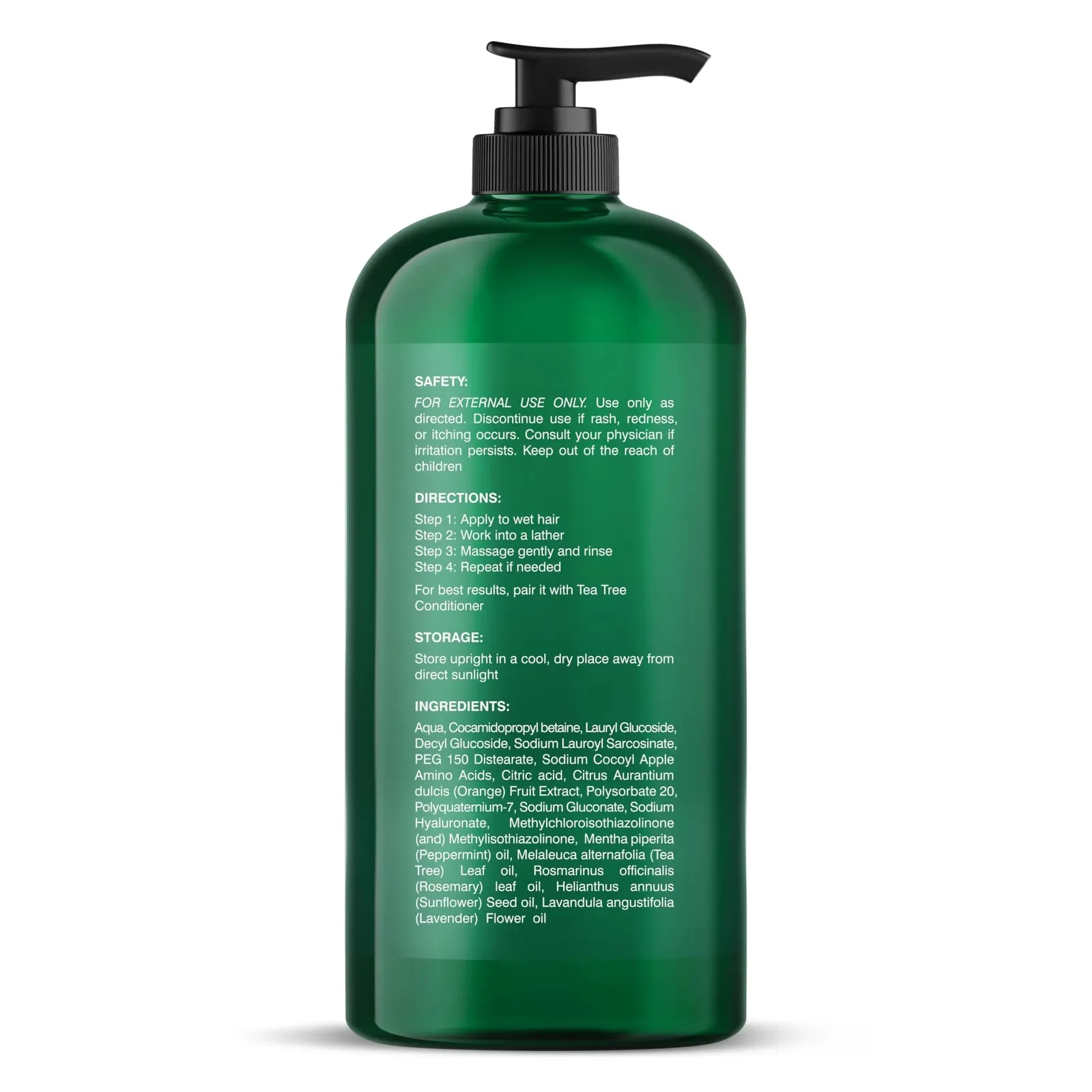 Tea Tree Shampoo, Vitamin C, Peppermint, Lavender And Rosemary Oil