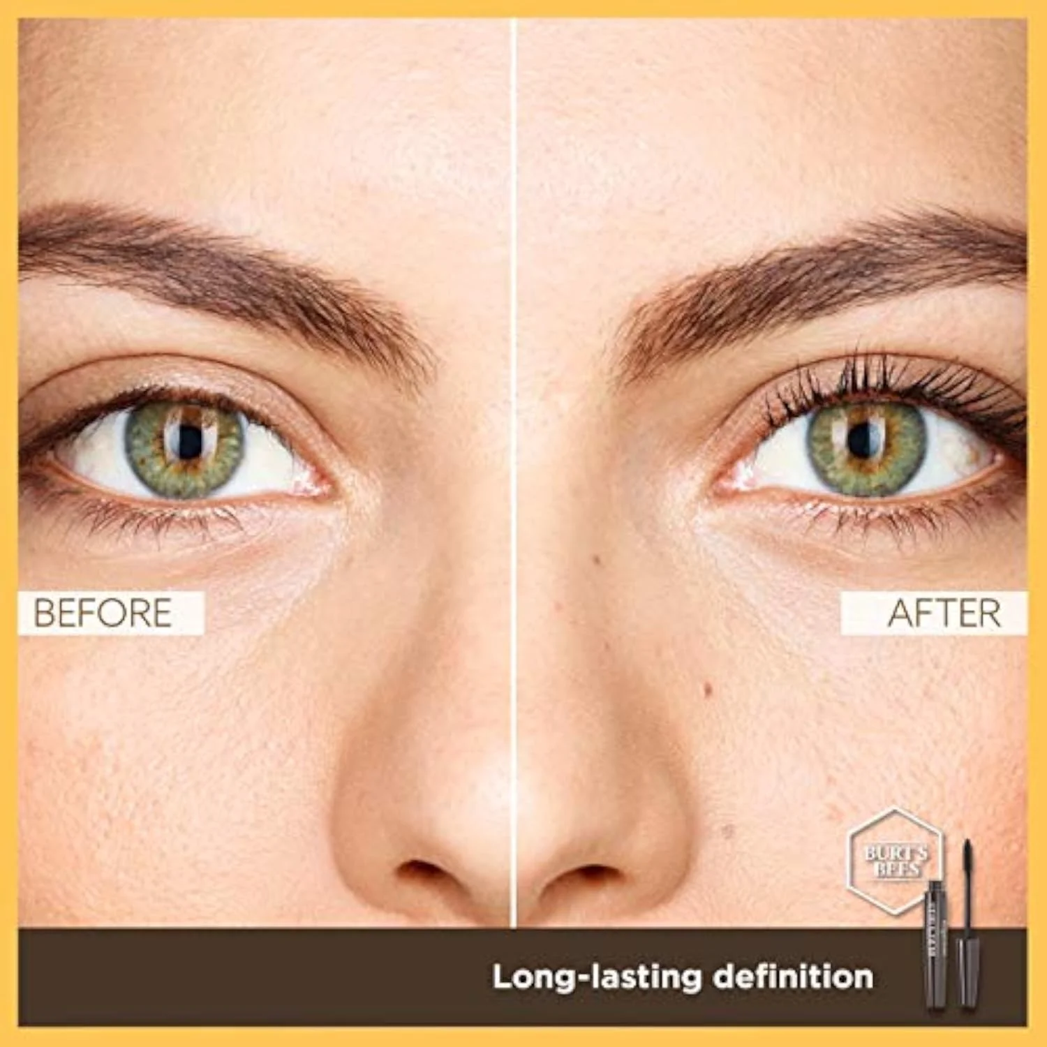Mascara, Burt's Bees Lengthens Lashes, 100% Natural Makeup, Classic Black