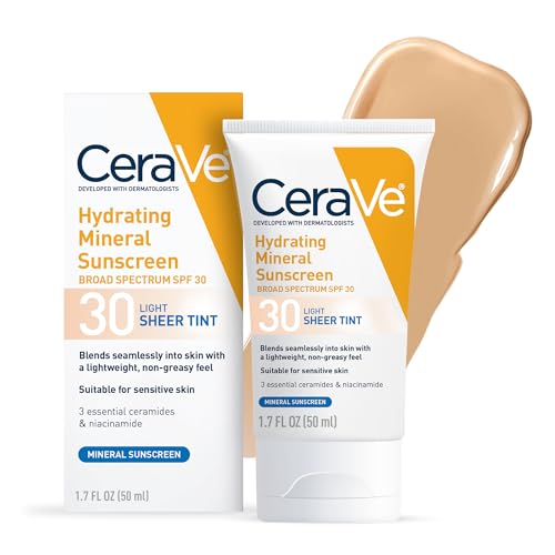 Tinted Sunscreen for Face, Mineral SPF 30 Moisturizer, Light
