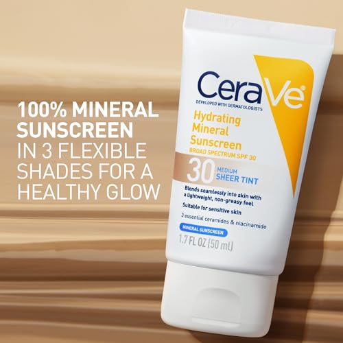 Tinted Sunscreen for Face, Mineral SPF 30 Moisturizer, Light