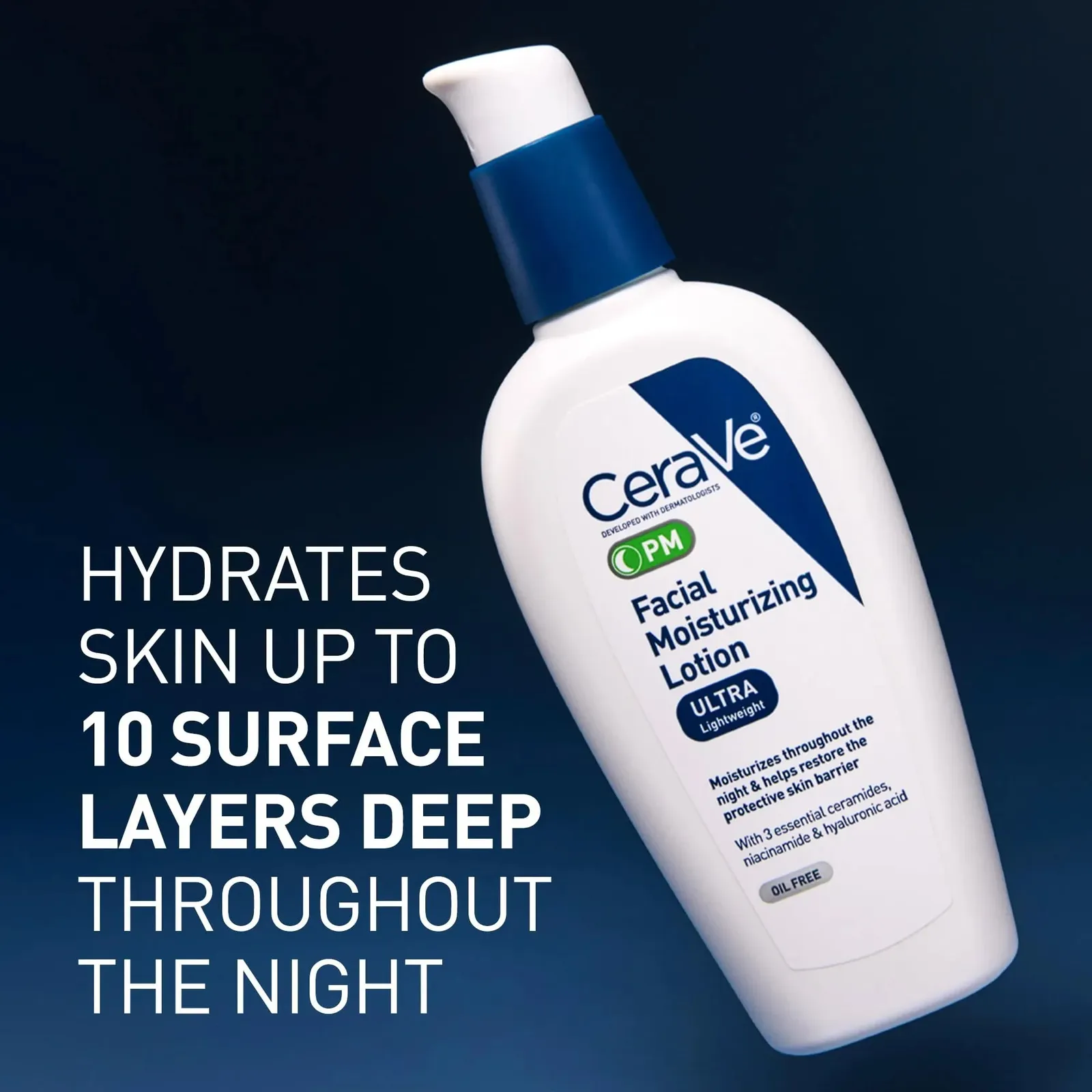 Facial Moisturizing Lotion, Night Cream with Hyaluronic Acid and Niacinamide