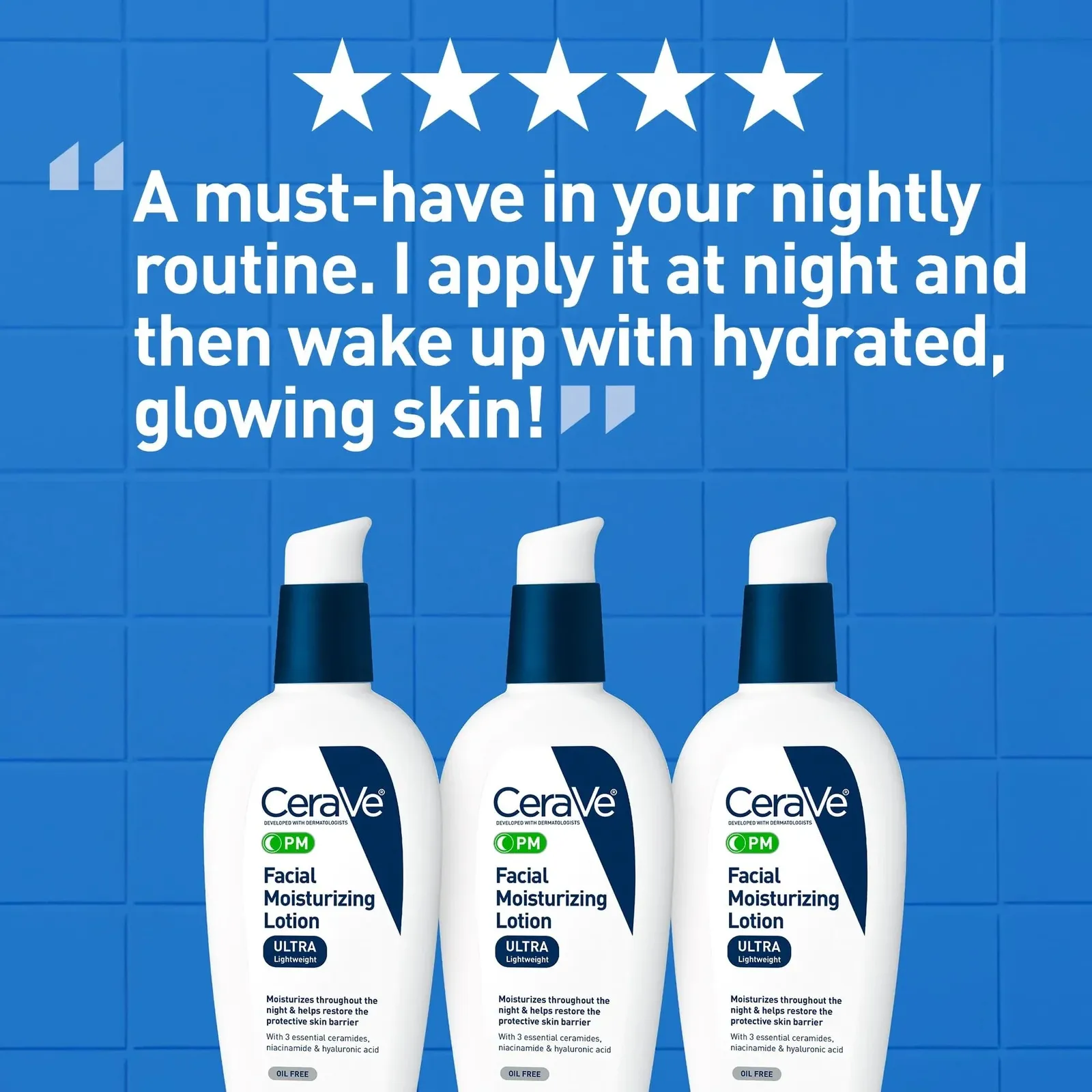 Facial Moisturizing Lotion, Night Cream with Hyaluronic Acid and Niacinamide