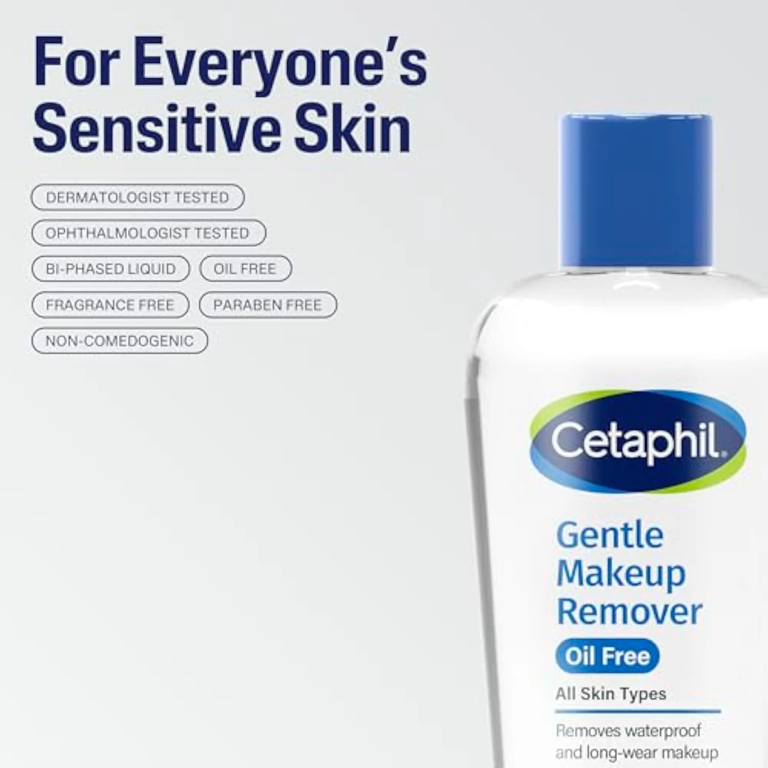 Gentle Waterproof Makeup Remover, Sensitive Skin, 6 Fl Oz