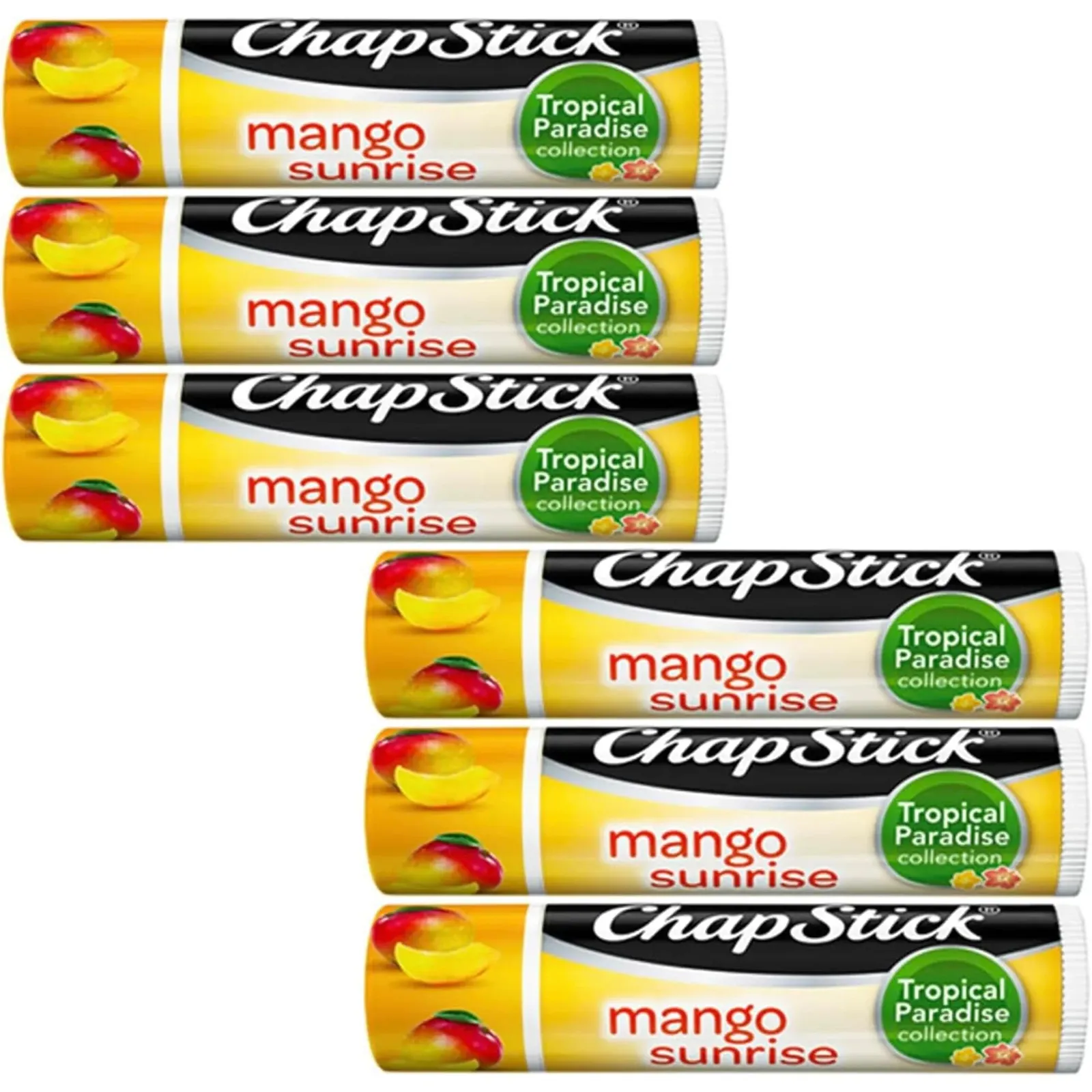 Lip Balm, Mango Sunrise, 6-Pack