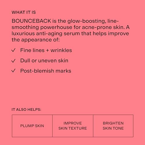 BOUNCEBACK Radiant Facial Serum - Peptide Serum for Hydration & Smooth-Looking Skin with T