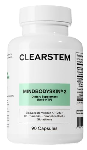 MINDBODYSKIN Hormonal Acne Supplement (No 5-HTP) - Natural DIM Supplement - Skin Care Vita