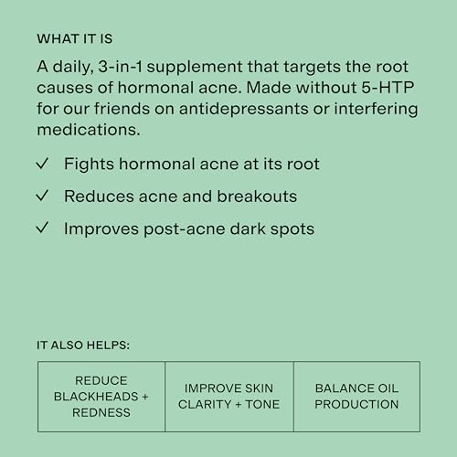 MINDBODYSKIN Hormonal Acne Supplement (No 5-HTP) - Natural DIM Supplement - Skin Care Vita
