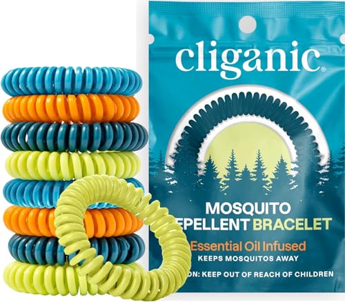 10 Pack Mosquito Repellent Bracelets for Adults & Kids - Natural DEET-Free Bands